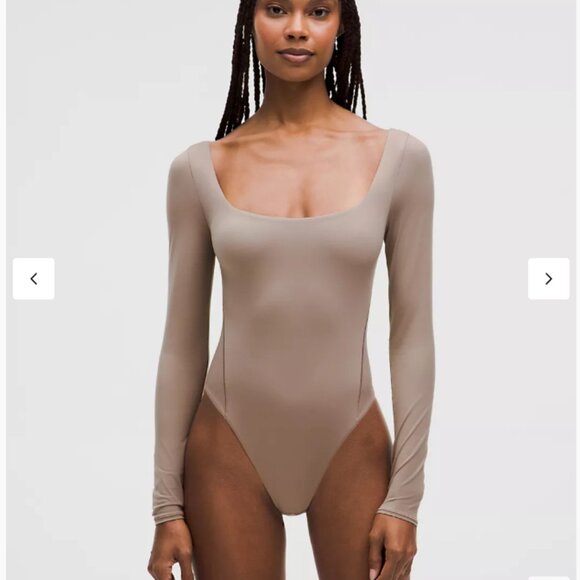 Lululemon Wundermost Ultra-Soft Nulu Square-Neck Long-Sleeve Bodysuit- M - Picture 2 of 6